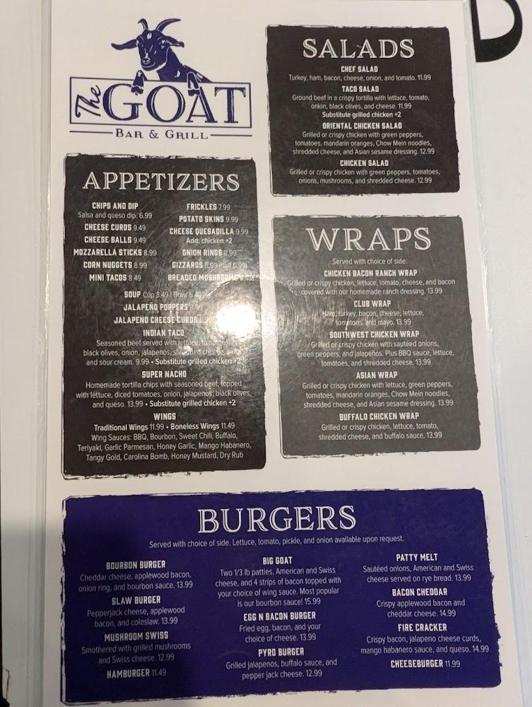The Goat Bar and Grill Menu image 3